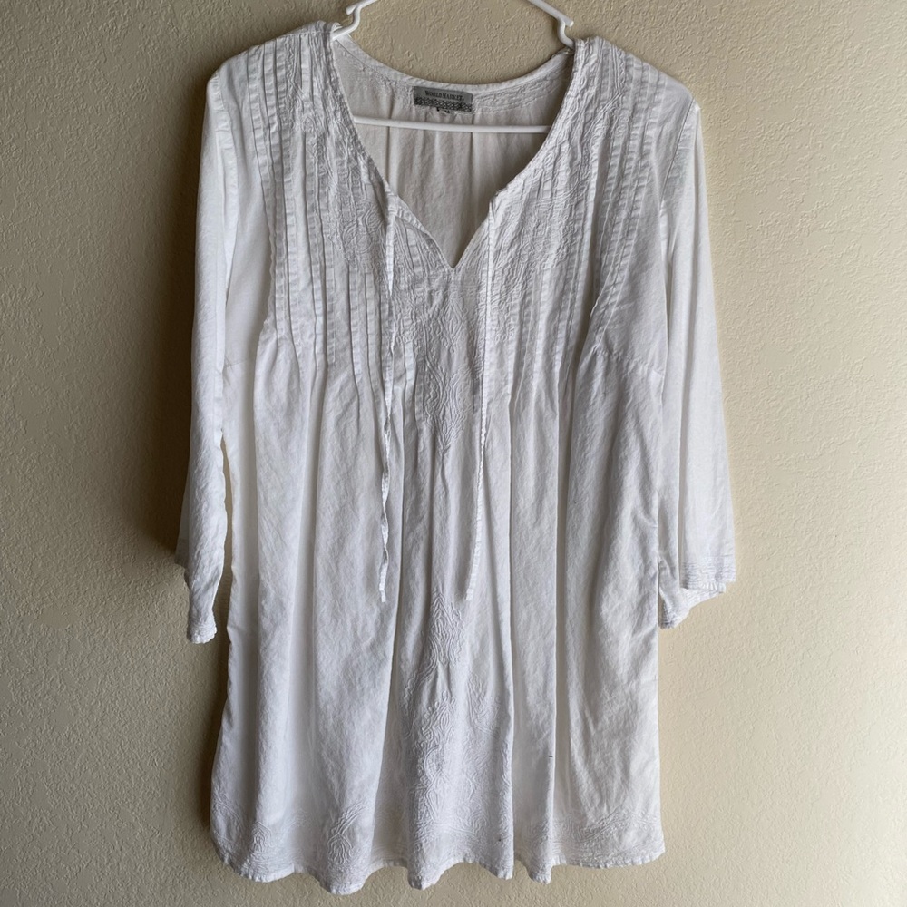 White World Market Boho Tunic